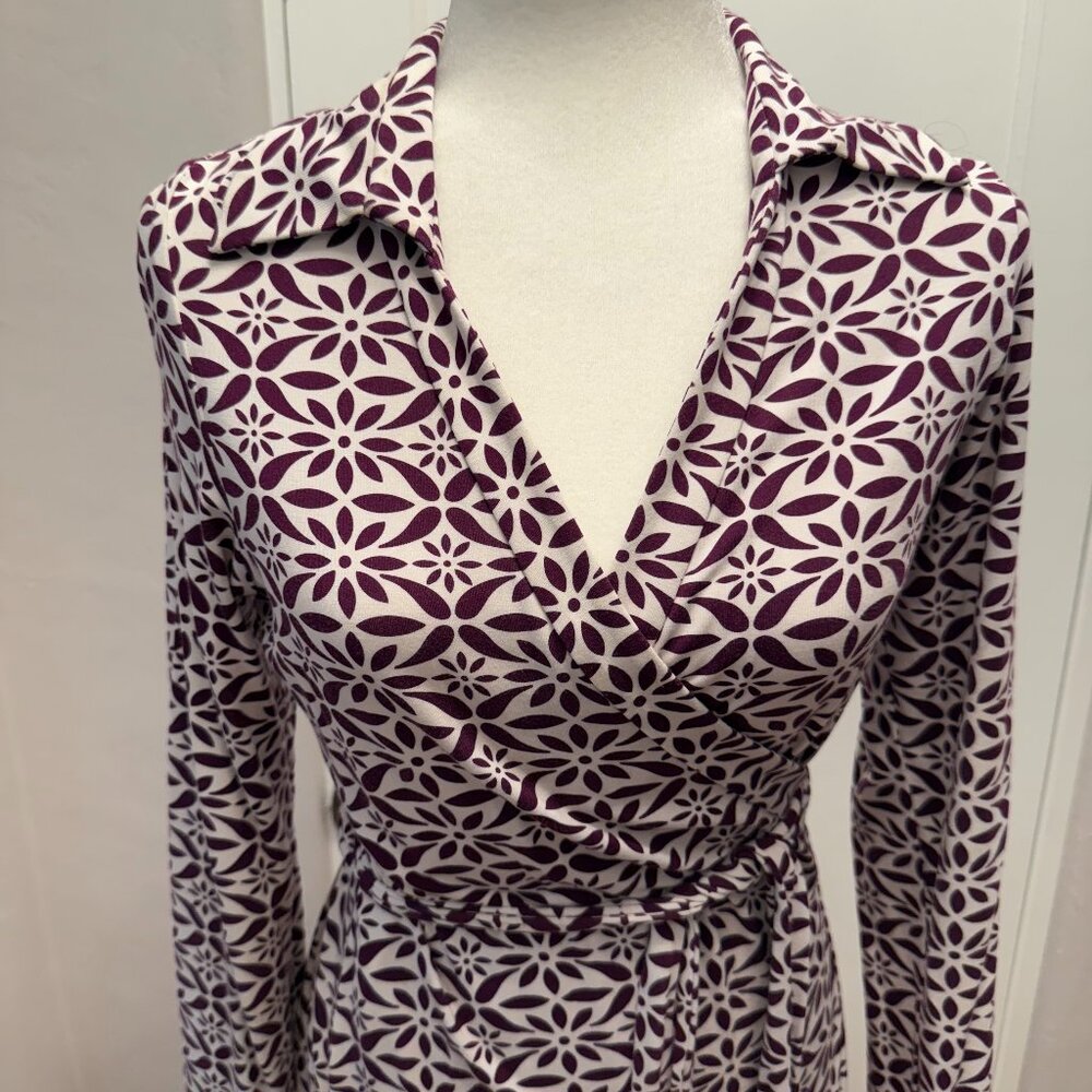 DVF Diane Von Furstenberg Jeanne Wrap Dress Tie Waist size 12